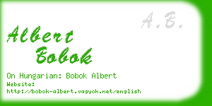 albert bobok business card